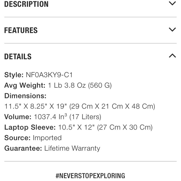 NWT The North Face Women’s Isabella Backpack - Picture 10 of 13